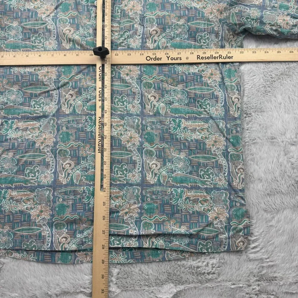 Kahala Hawaiian Shirt Men's M Multi Palm Tree Print Short Sleeve Popover VTG